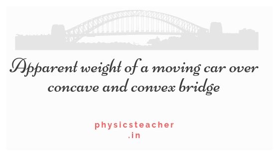 Apparent weight of moving car over a convex or concave bridge
