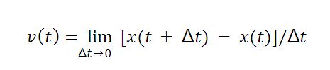 instantaneous velocity equation or formula