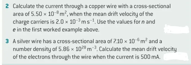 Numerical problems on Drift velocity of electrons and electric current-how to solve?