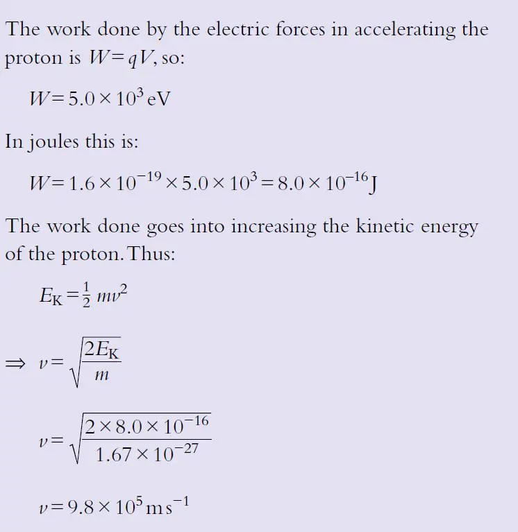 electronvolt (eV) - solving numerical problem using formula