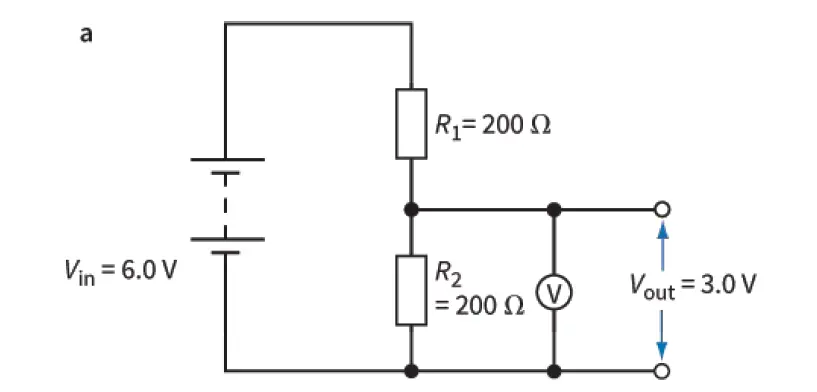 Potential divider with fixed resistors