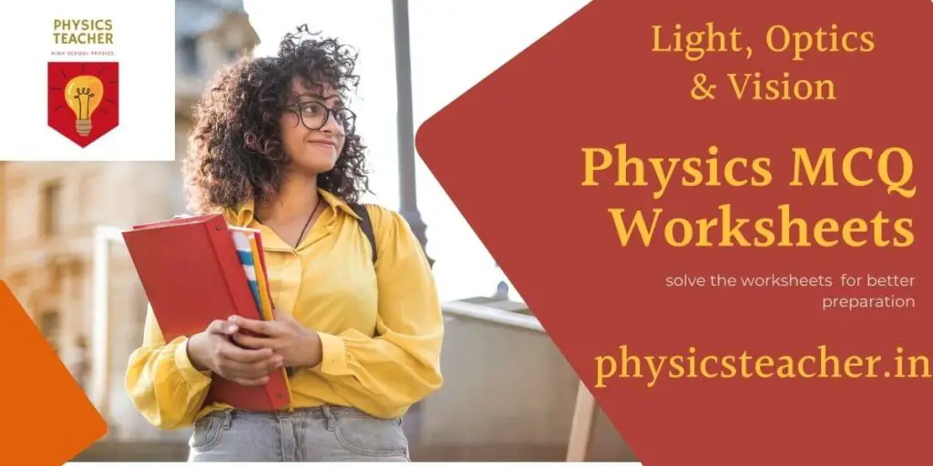 MCQ worksheets on Light & Optics (Physics)