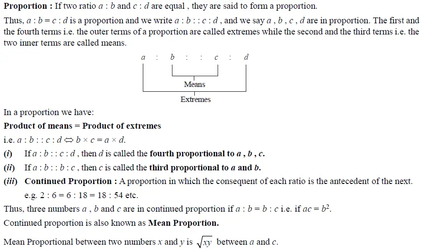 Proportion - Theory & Formulae