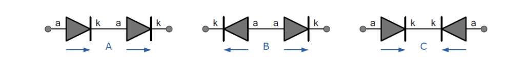 Connection of diodes in series