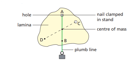 Locating the Centre of mass using a plumb line