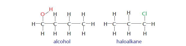 figure 3: Carbon can bond with other elements (for example, oxygen and halogens)