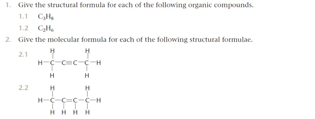 Excercise - Representing organic compounds