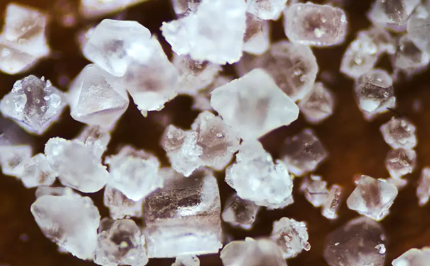 sodium chloride (NaCl) crystals
