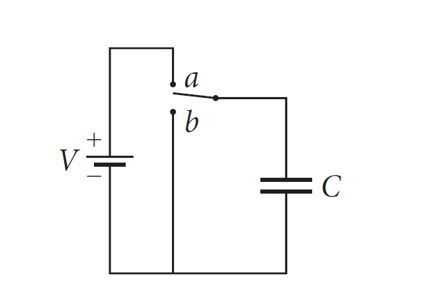 figure 1: Simple circuit used for charging and discharging a capacitor.