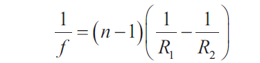Here is the Lens makers’ equation: